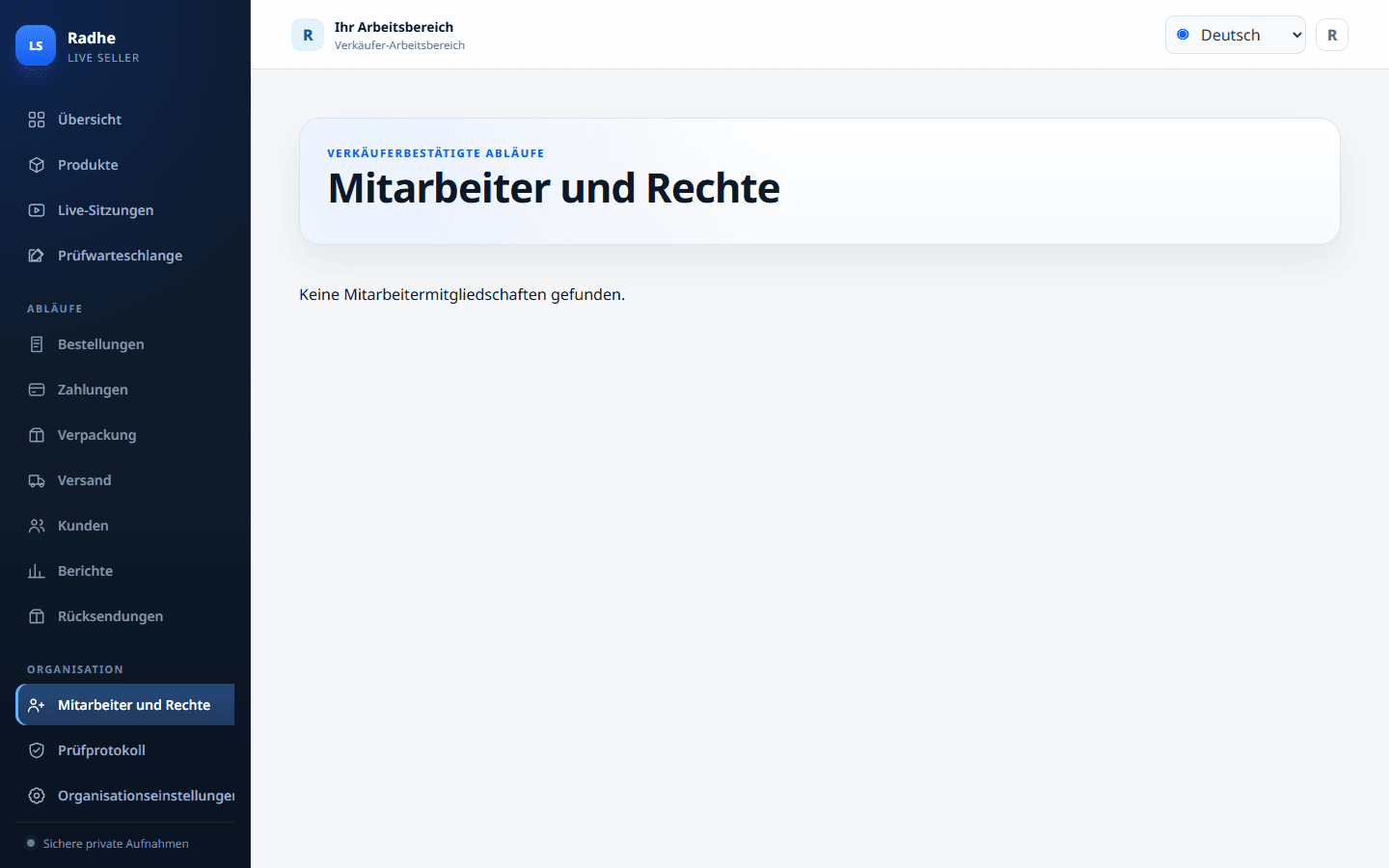 Personal und Berechtigungen halten Prüfung, Packen und Versand auf Least Privilege.