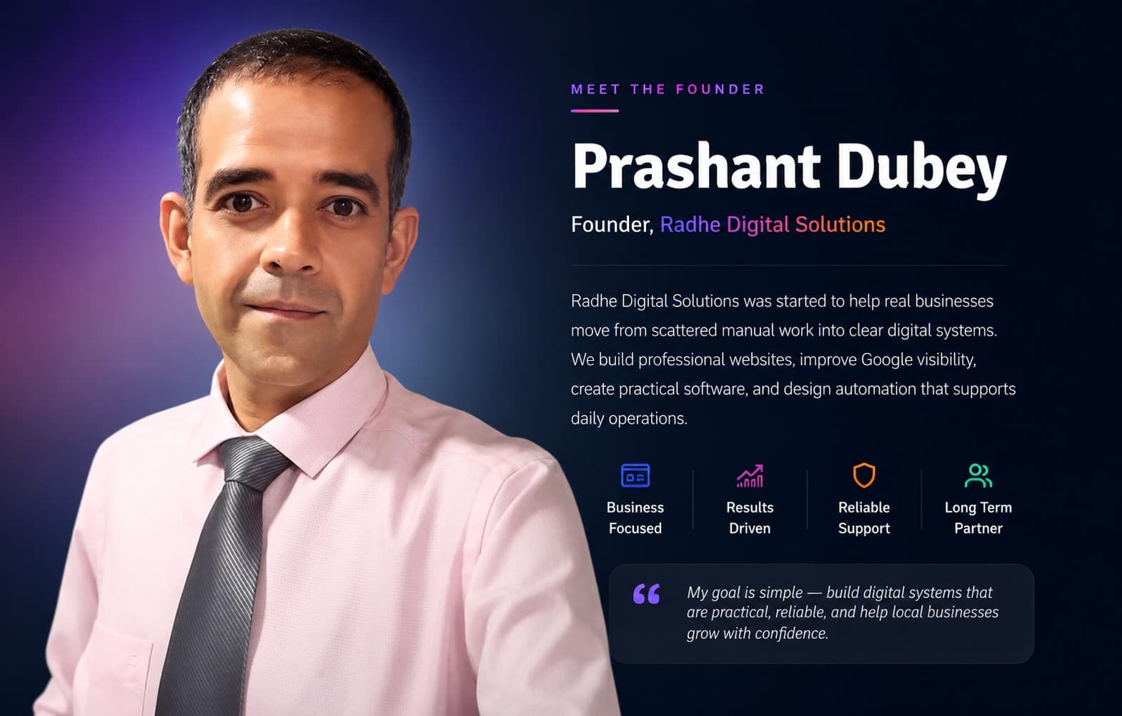 Founder-led planning at Radhe Digital Solutions