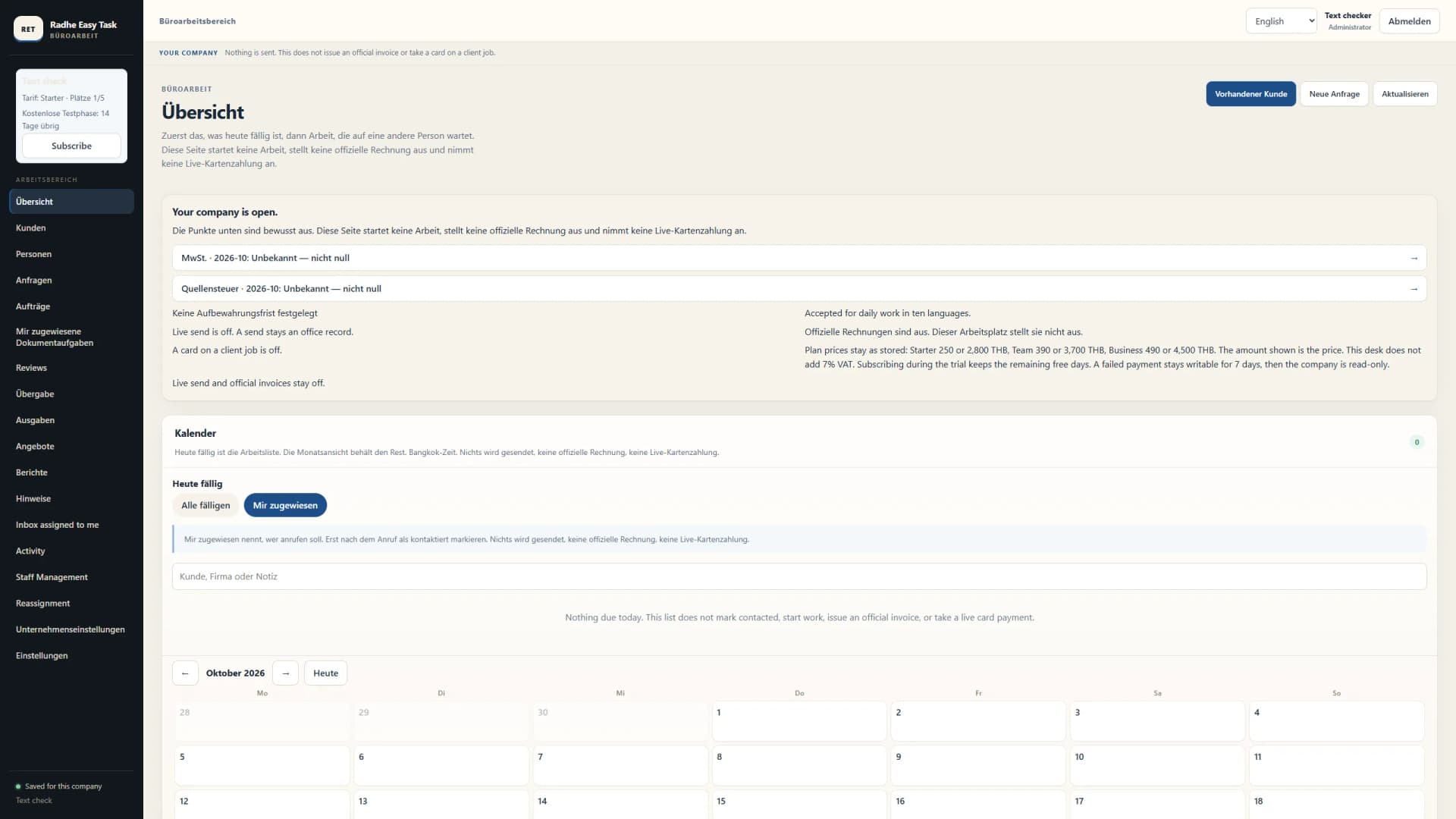 Radhe Easy Task CRM. Screenshot