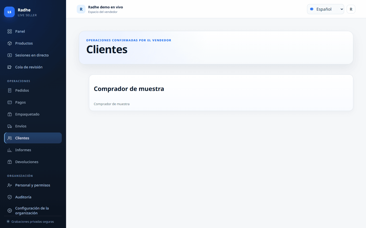 Los registros del comprador quedan en la organización vendedora, no en un teléfono personal.
