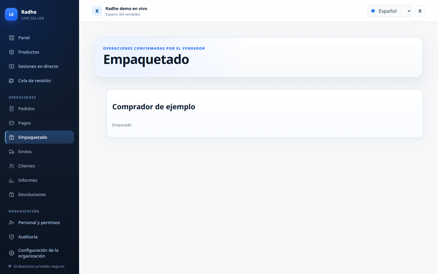 Etiqueta de dirección estándar de 4 × 6 pulgadas. Imprimir deja Etiqueta creada, no Enviado.