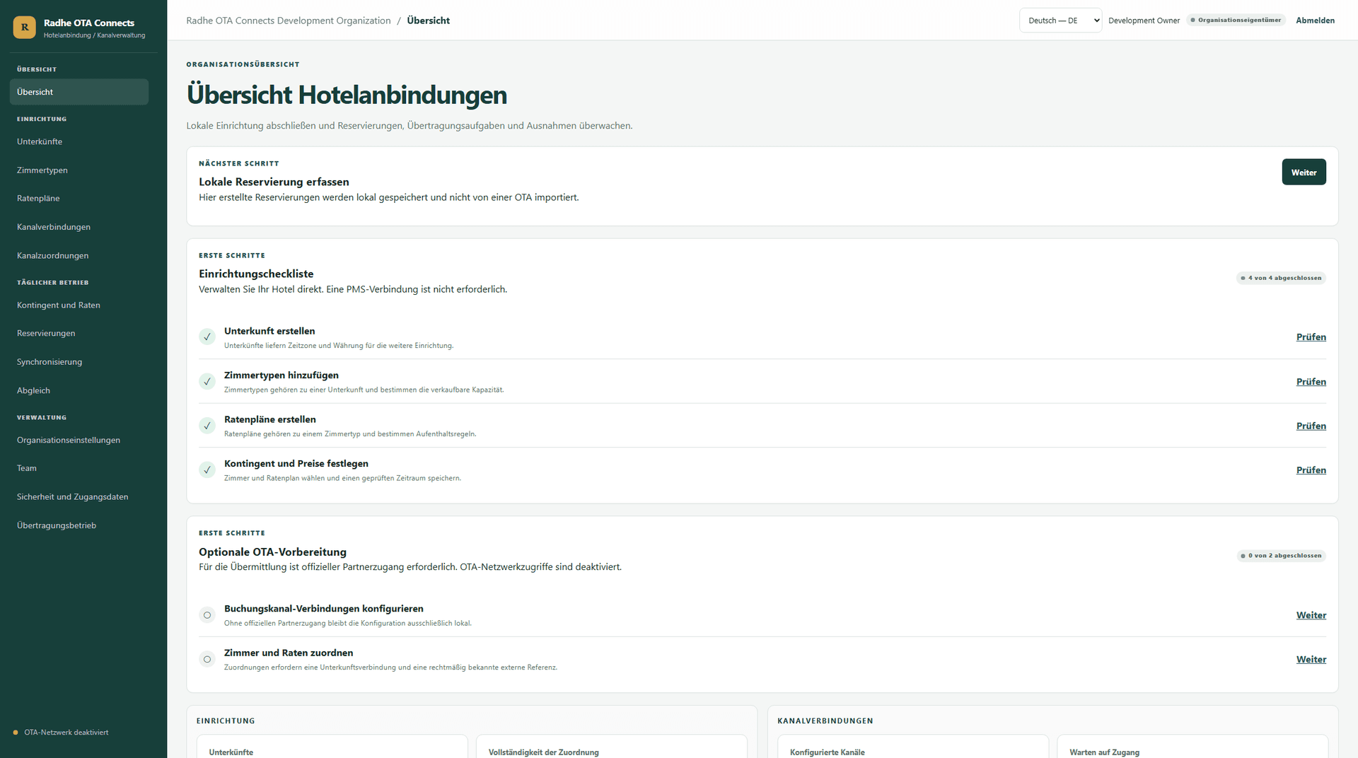 OTA Connects. Screenshot