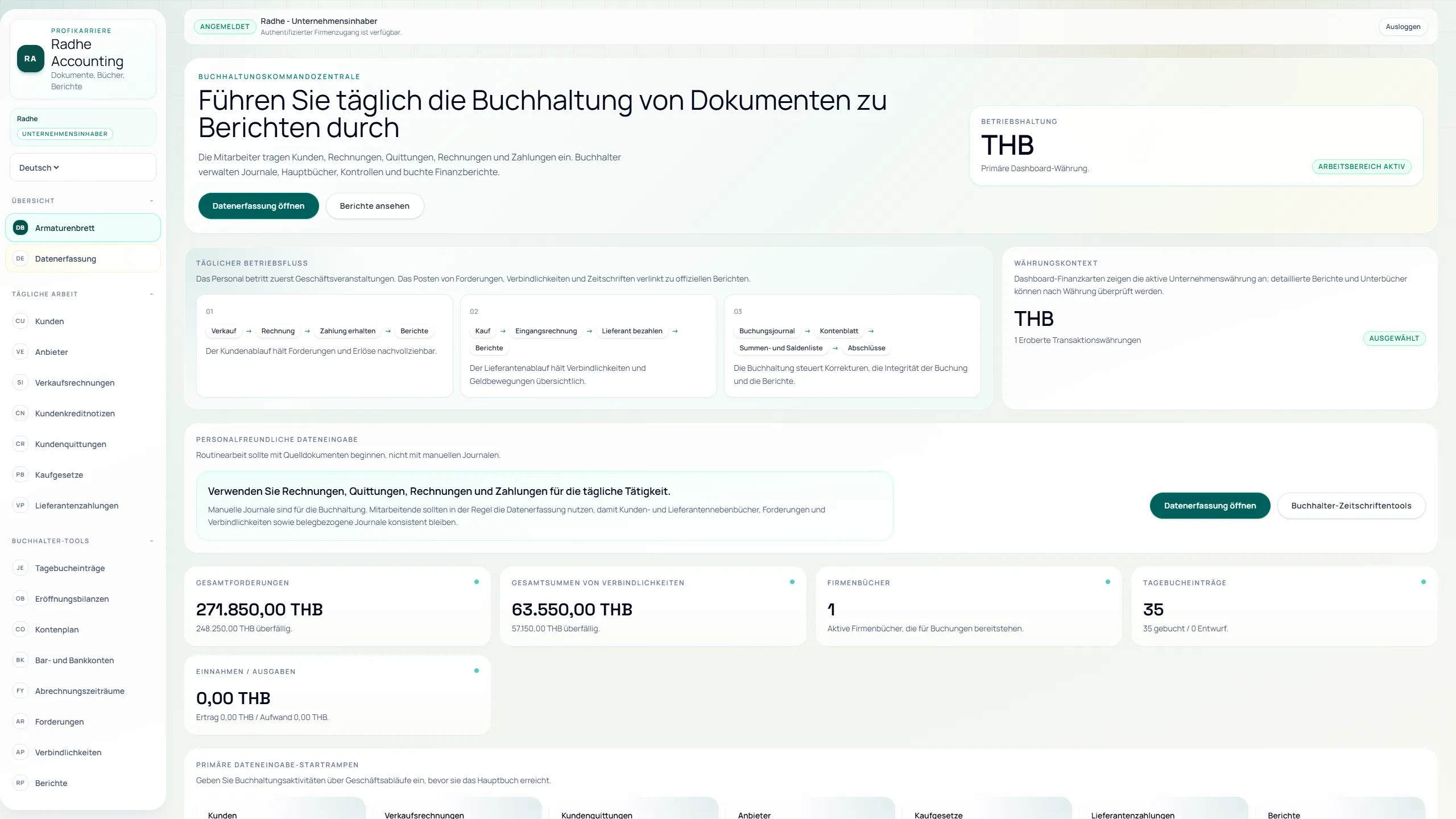 Buchhaltungs-Kommandozentrale — Radhe Accounting Solutions