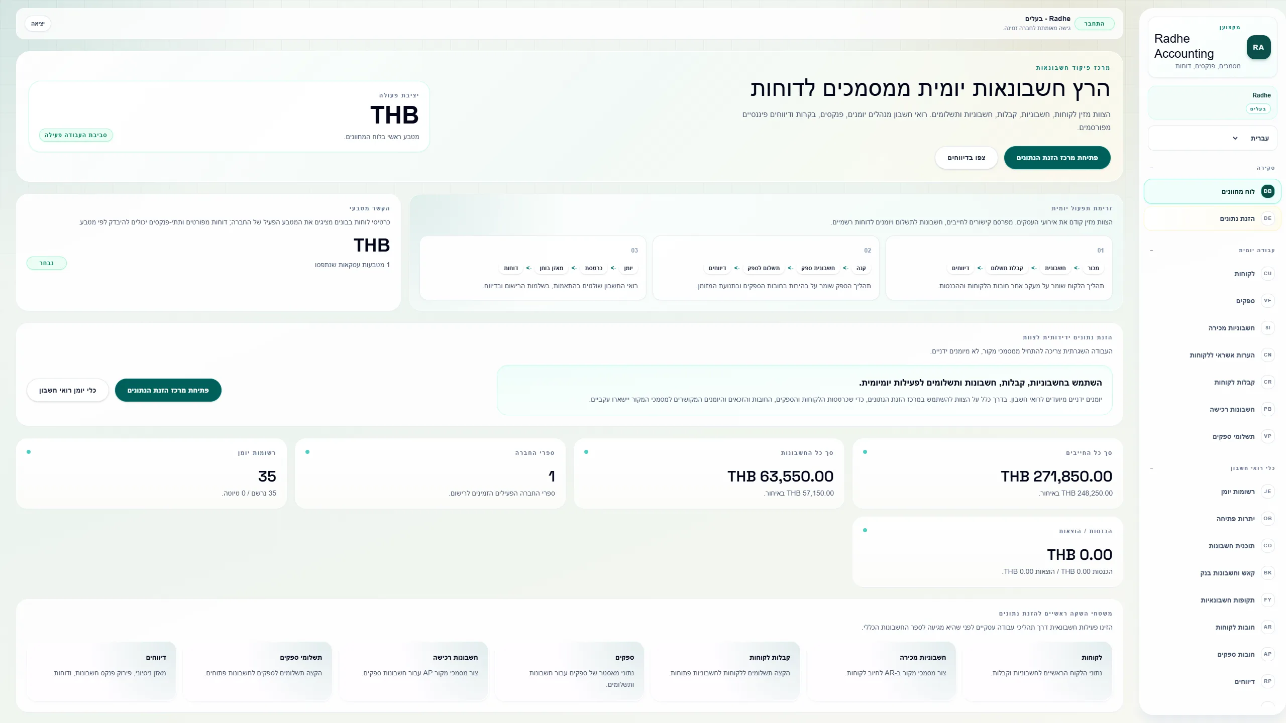 מרכז פיקוד הנהלת חשבונות — Radhe Accounting Solutions
